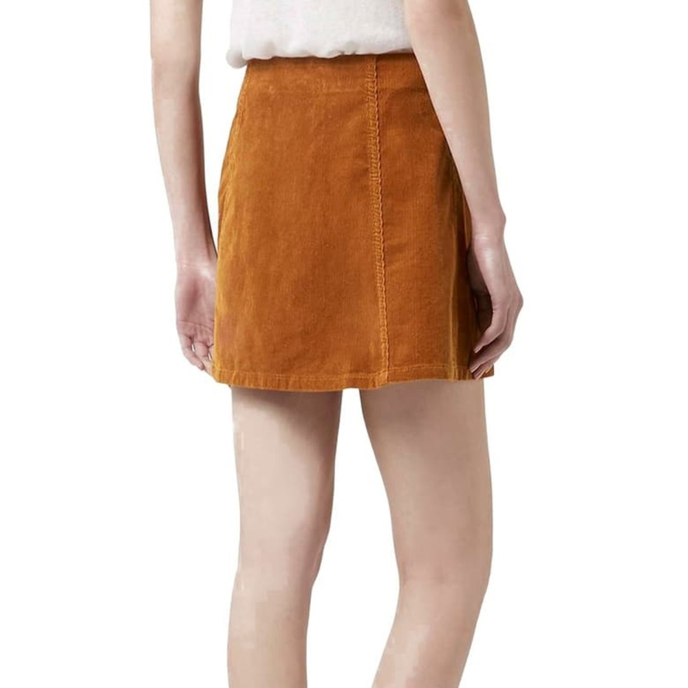 Topshop Button Front Corduroy A-line Skirt Size 6P - Picture 6 of 6